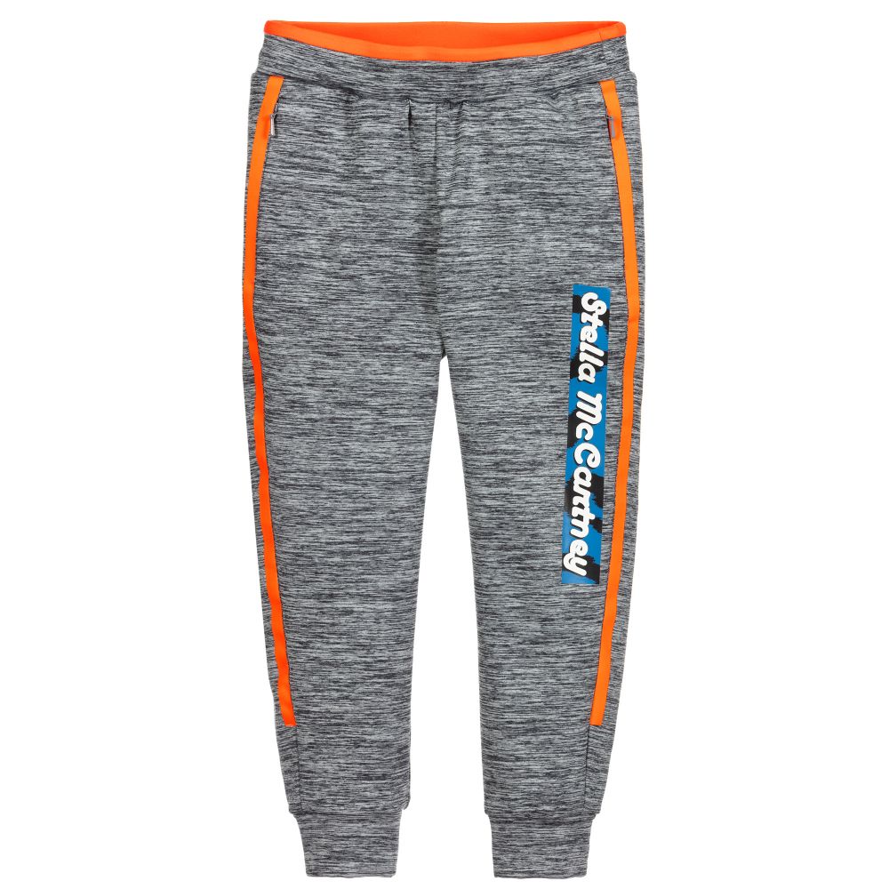 Stella McCartney Kids - Boys Grey Marl Sports Joggers | Childrensalon