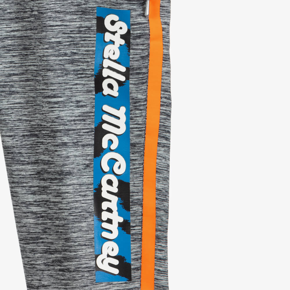 Stella McCartney Kids-Boys Grey Marl Sports Joggers | Childrensalon Outlet