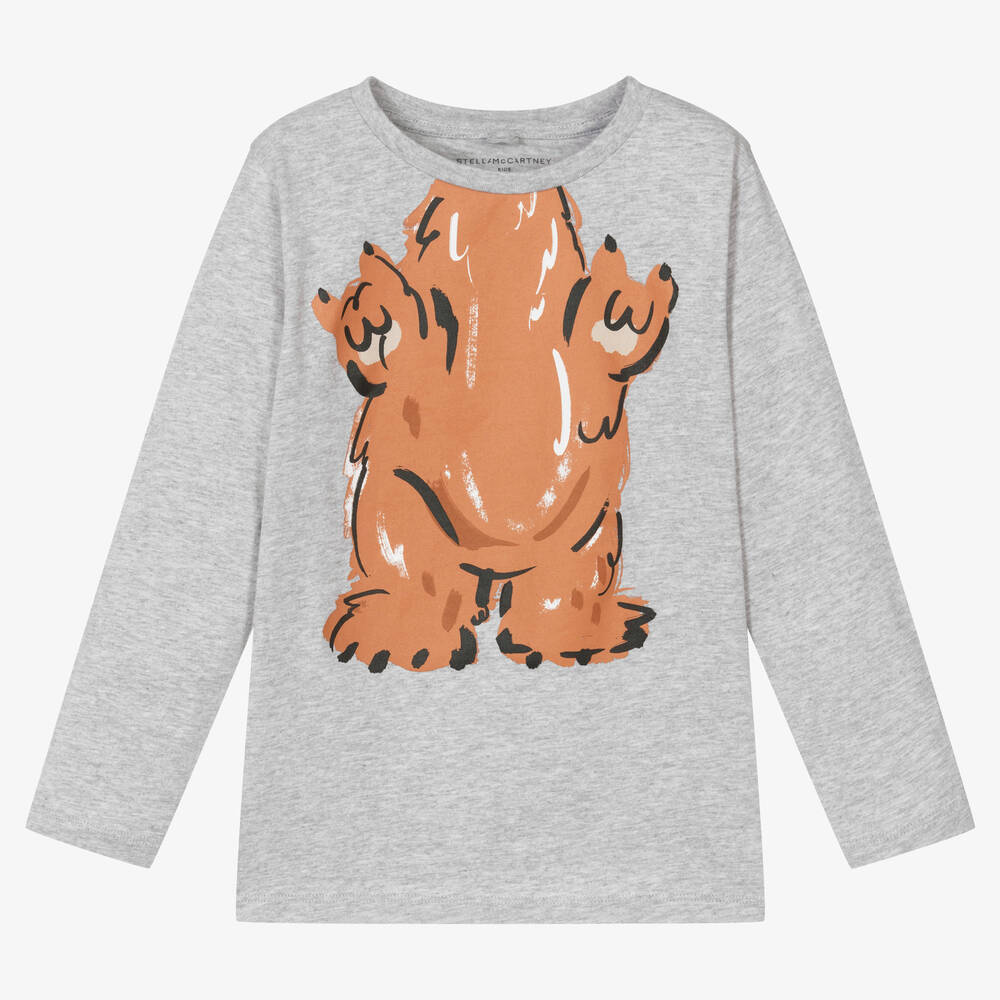 Stella McCartney Kids - Graues Bären-Baumwolloberteil | Childrensalon