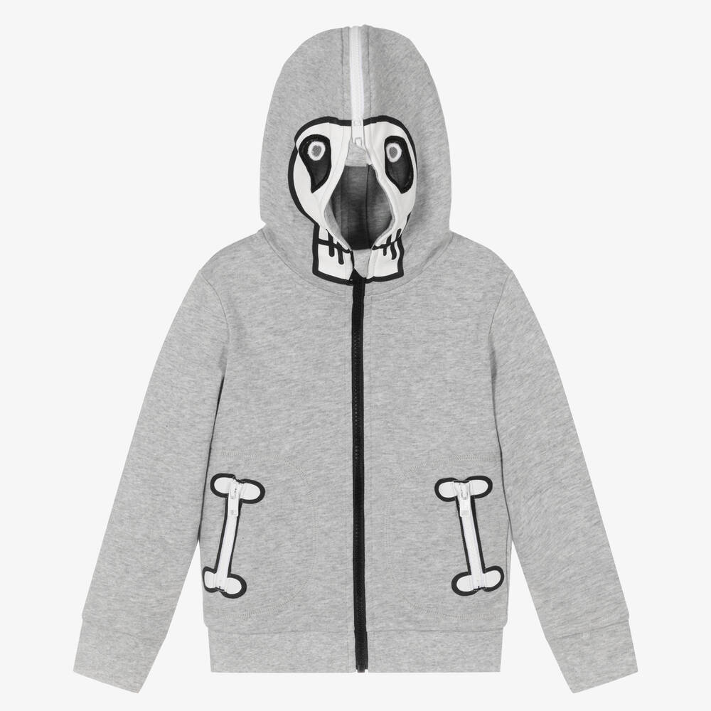 Stella McCartney Kids - Sweat à capuche gris squelette | Childrensalon