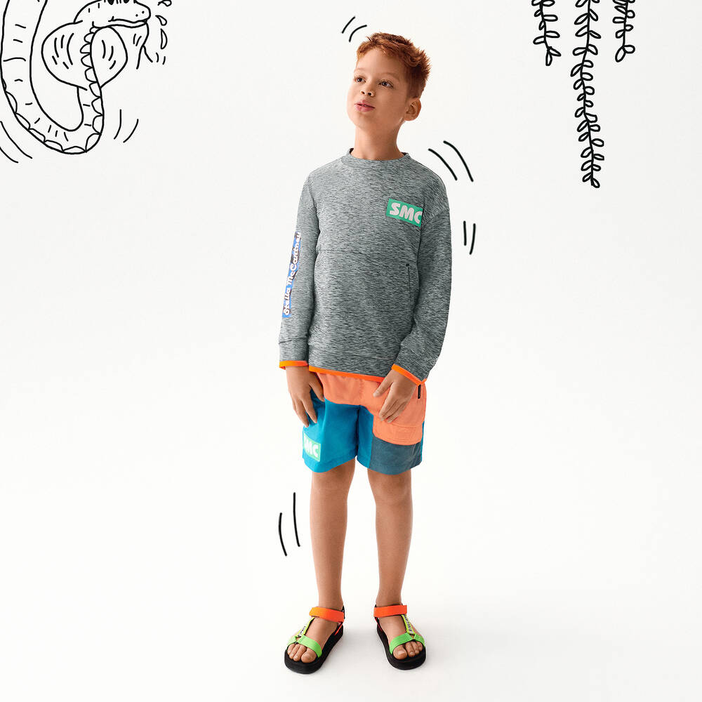 Stella McCartney Kids-Серая спортивная толстовка для мальчиков | Childrensalon Outlet