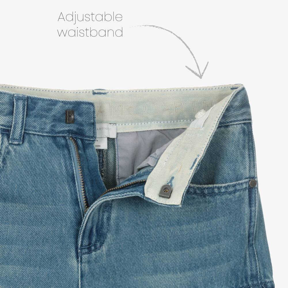 Stella McCartney Kids-Boys Indigo Utility Pocket Shorts | Childrensalon Outlet