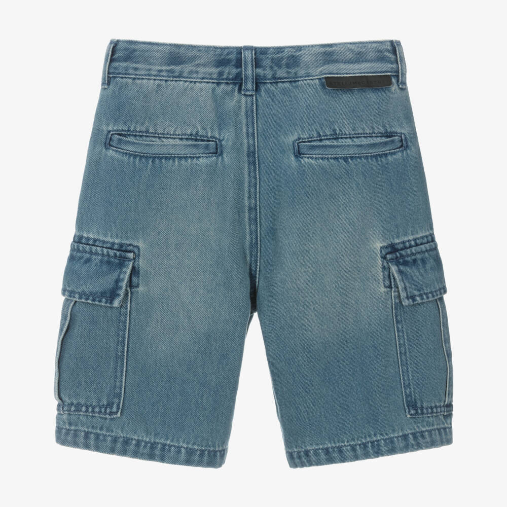 Stella McCartney Kids-Boys Indigo Utility Pocket Shorts | Childrensalon Outlet