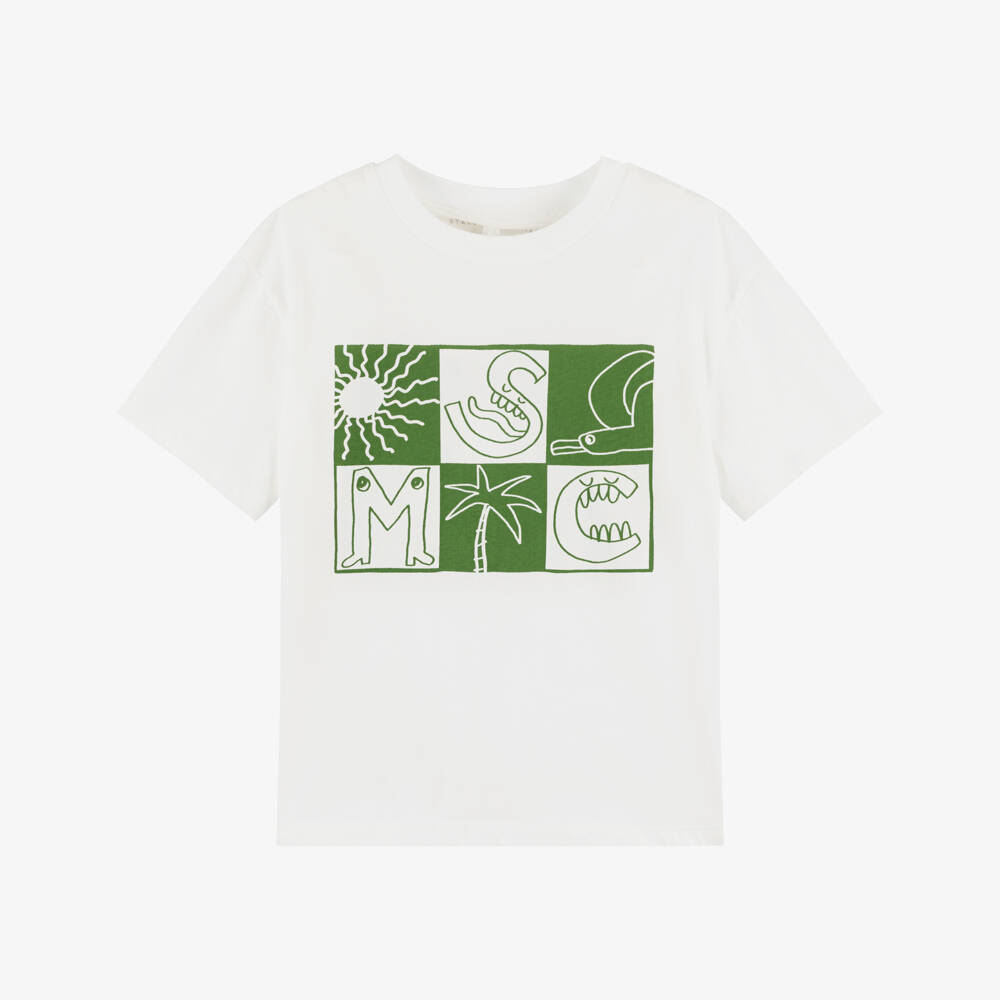 Stella McCartney Kids-تيشيرت مغامرات عاجي للأولاد | Childrensalon Outlet