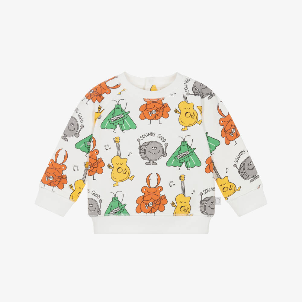Stella McCartney Kids-Boys Ivory Bug Band Cotton Sweatshirt | Childrensalon Outlet