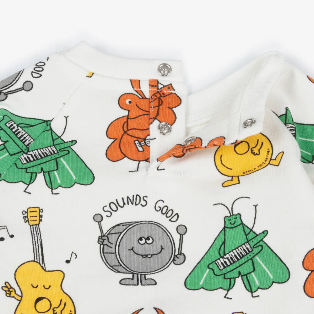 Stella McCartney Kids-Boys Ivory Bug Band Cotton Sweatshirt | Childrensalon Outlet