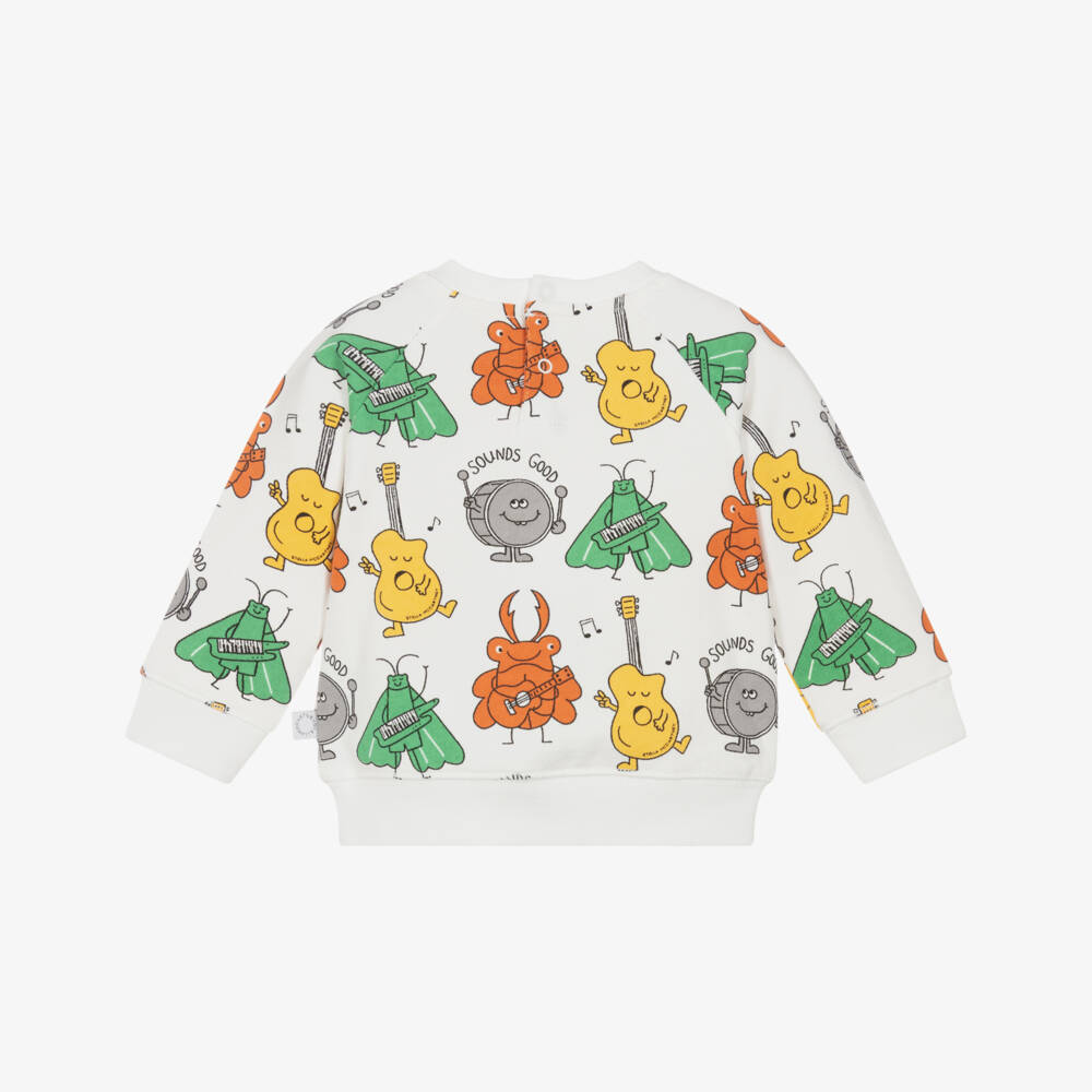 Stella McCartney Kids-Boys Ivory Bug Band Cotton Sweatshirt | Childrensalon Outlet