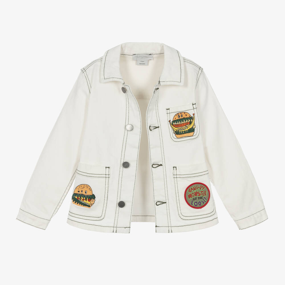Stella McCartney Kids-Boys Ivory Burger Cotton Twill Jacket | Childrensalon Outlet