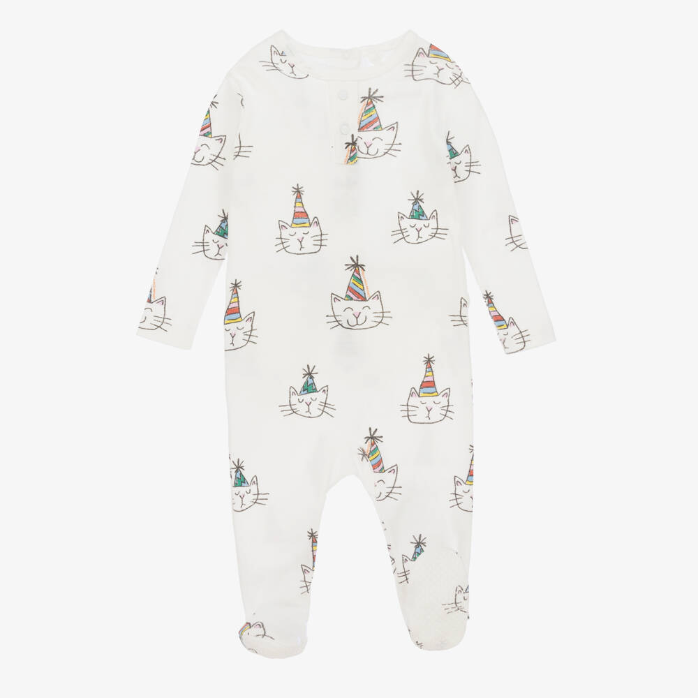 Stella McCartney Kids-Boys Ivory Cat Celebration Onesie Set | Childrensalon Outlet