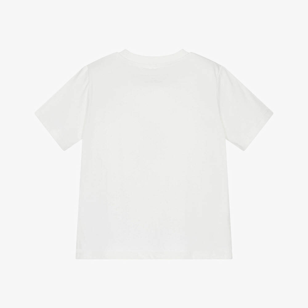 Stella McCartney Kids-Boys Ivory Cotton Bug Band Logo T-Shirt | Childrensalon Outlet