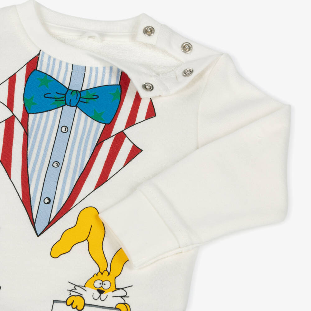 Stella McCartney Kids-Boys Ivory Cotton Bunny Jumper | Childrensalon Outlet
