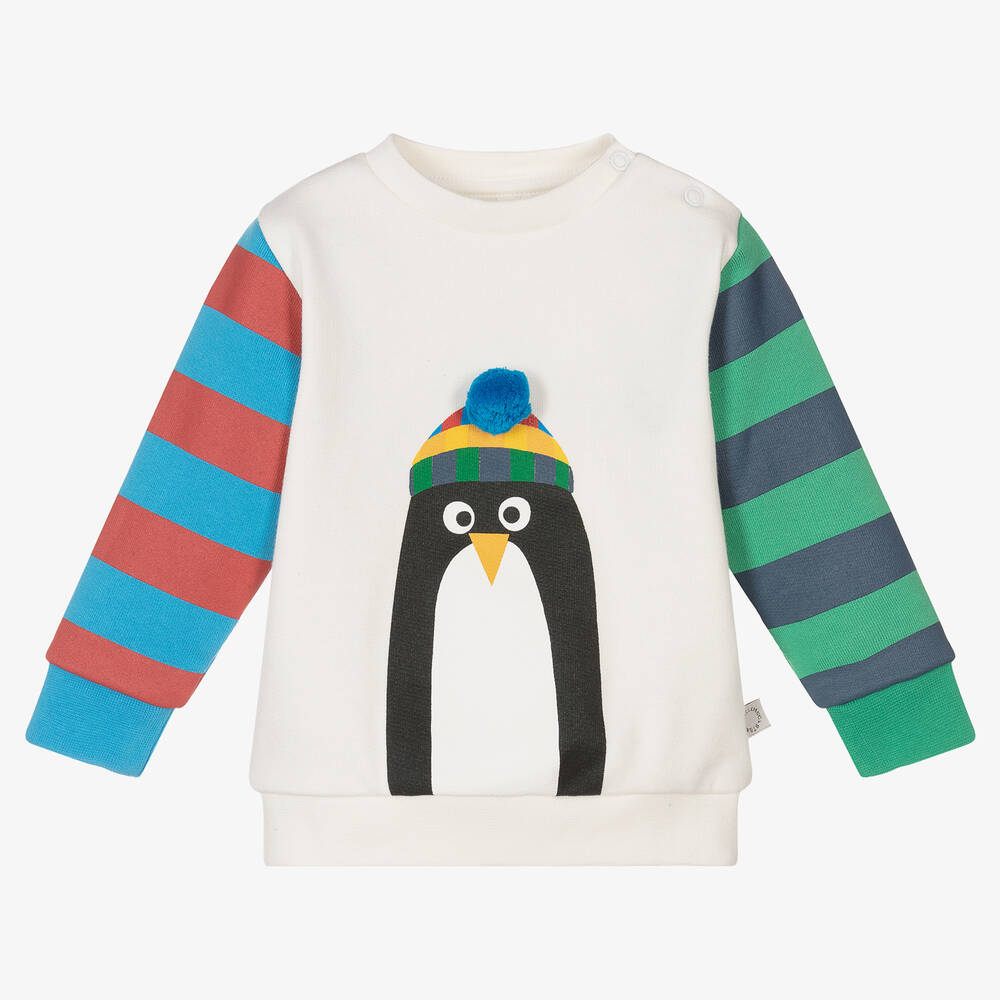 Stella McCartney Kids - Boys Ivory Cotton Penguin Sweatshirt | Childrensalon