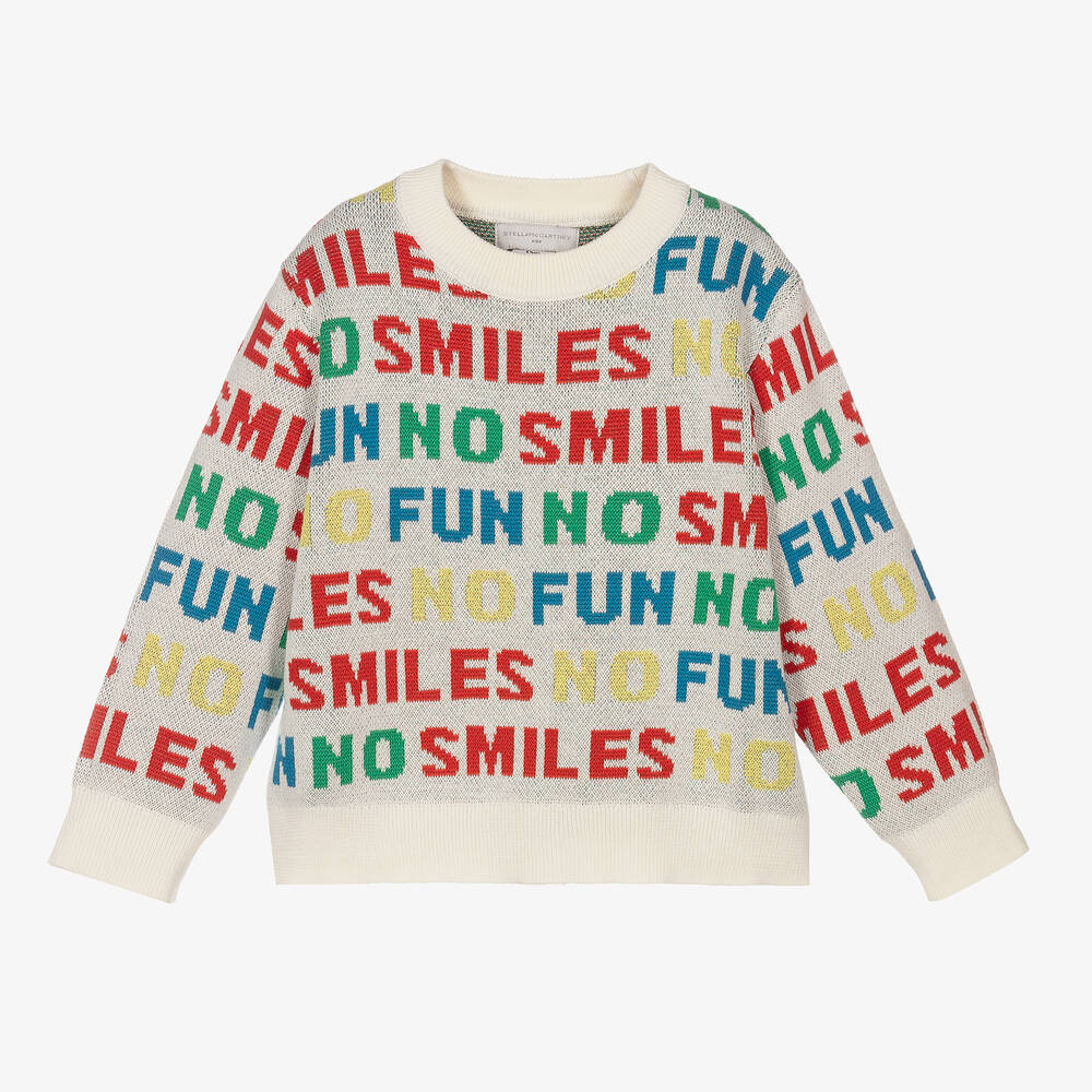 Stella McCartney Kids - Boys Ivory Cotton Sweater | Childrensalon