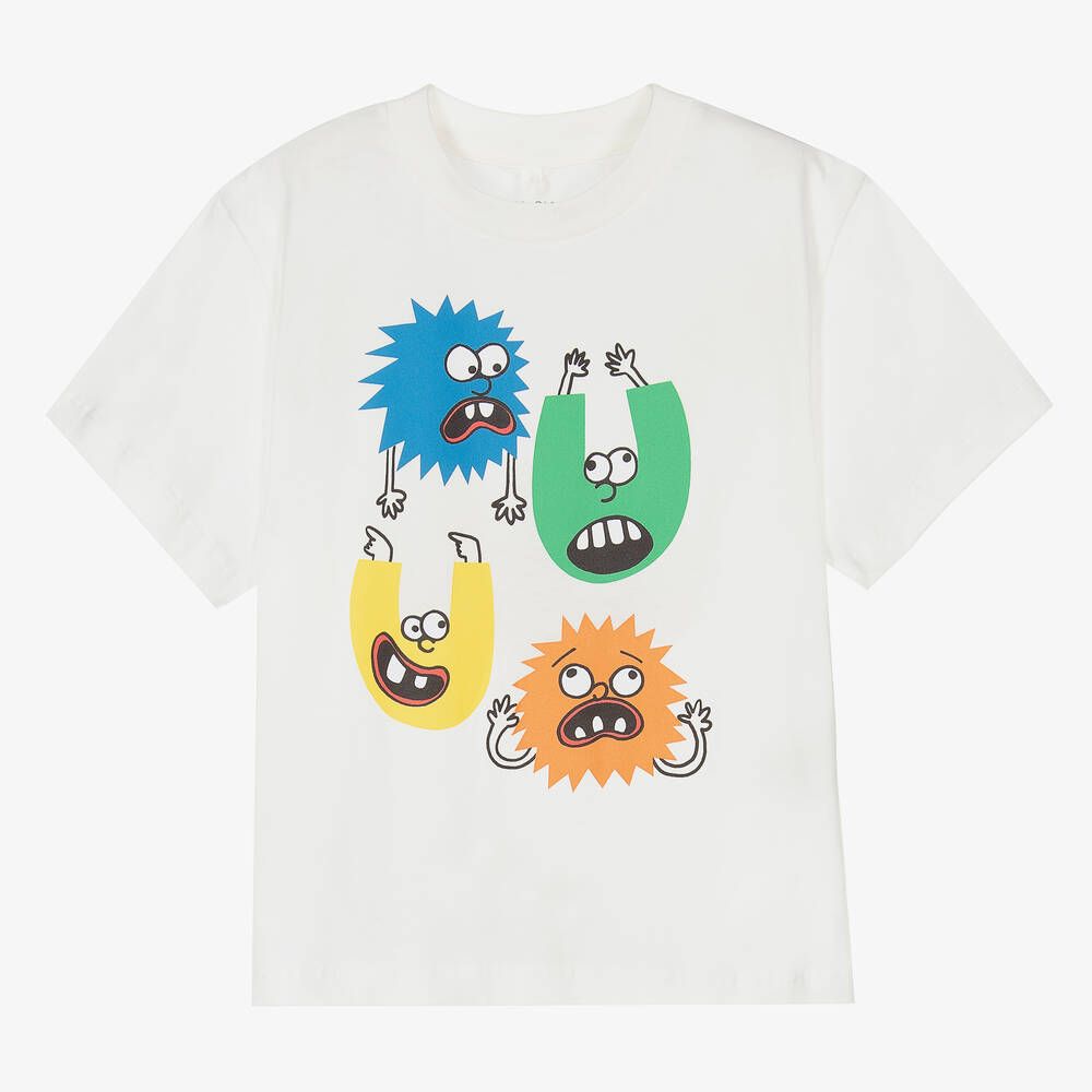 Stella McCartney Kids - Кремовая хлопковая футболка для мальчиков | Childrensalon