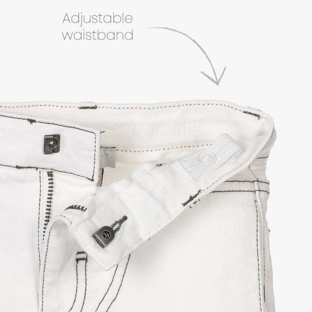 Stella McCartney Kids-Кремовые шорты из хлопкового твила для мальчиков | Childrensalon Outlet