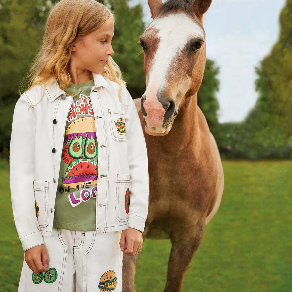 Stella McCartney Kids-Кремовые шорты из хлопкового твила для мальчиков | Childrensalon Outlet