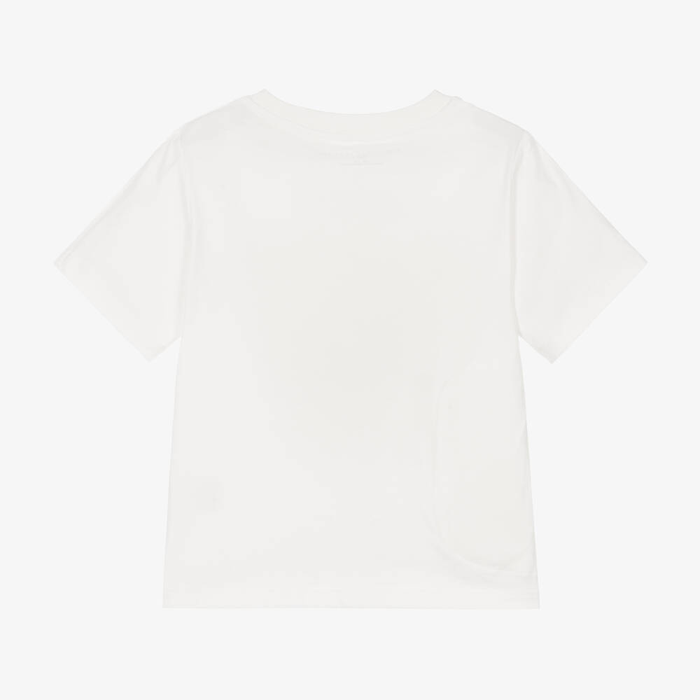 Tシャツ・カットソー STELLA MCCARTNEY Cotton T-shirt with logo print IVORY Stella McCartney Kids - Boys Ivory Cotton Vegetable Face T