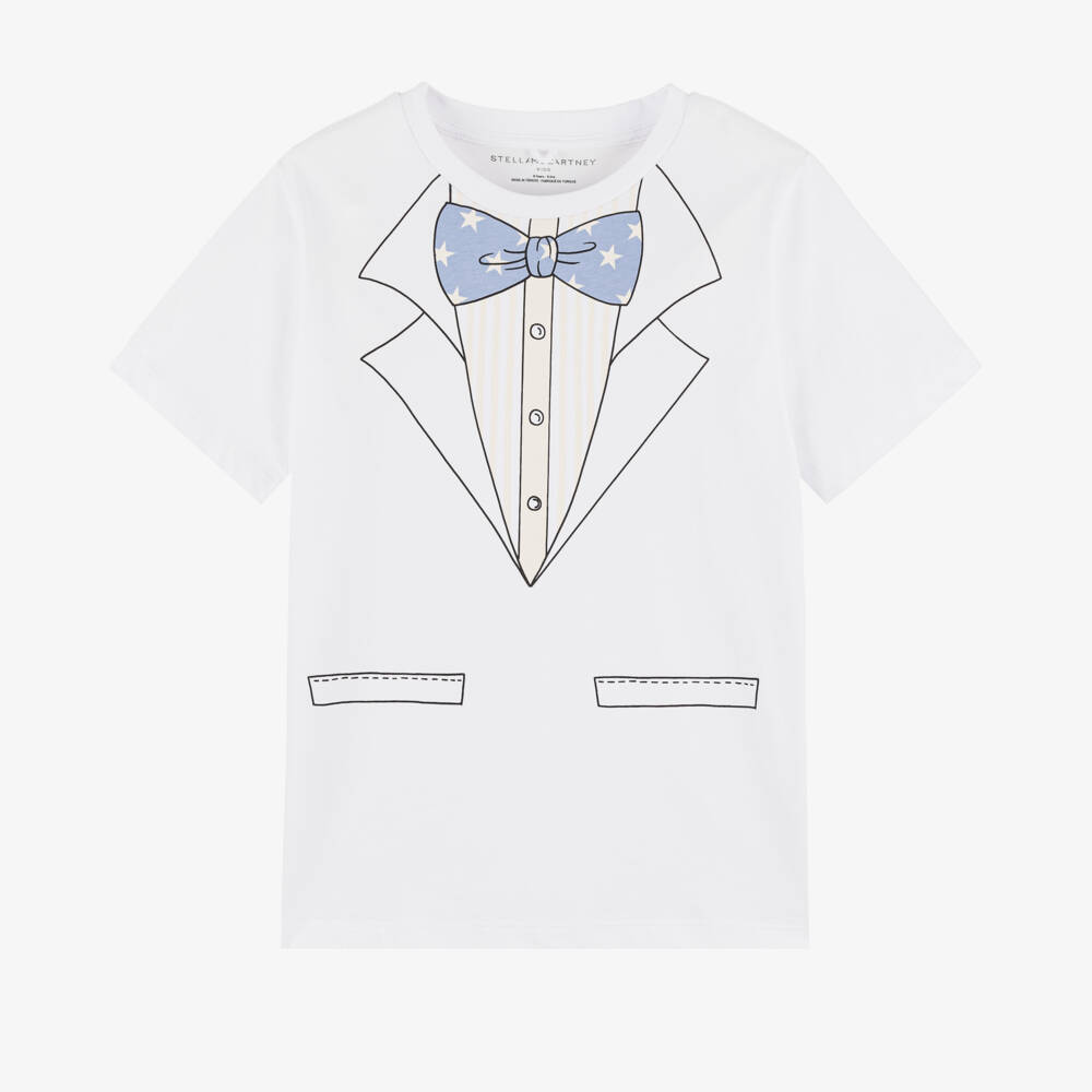 Stella McCartney Kids-Кремовая нарядная футболка для мальчиков | Childrensalon Outlet