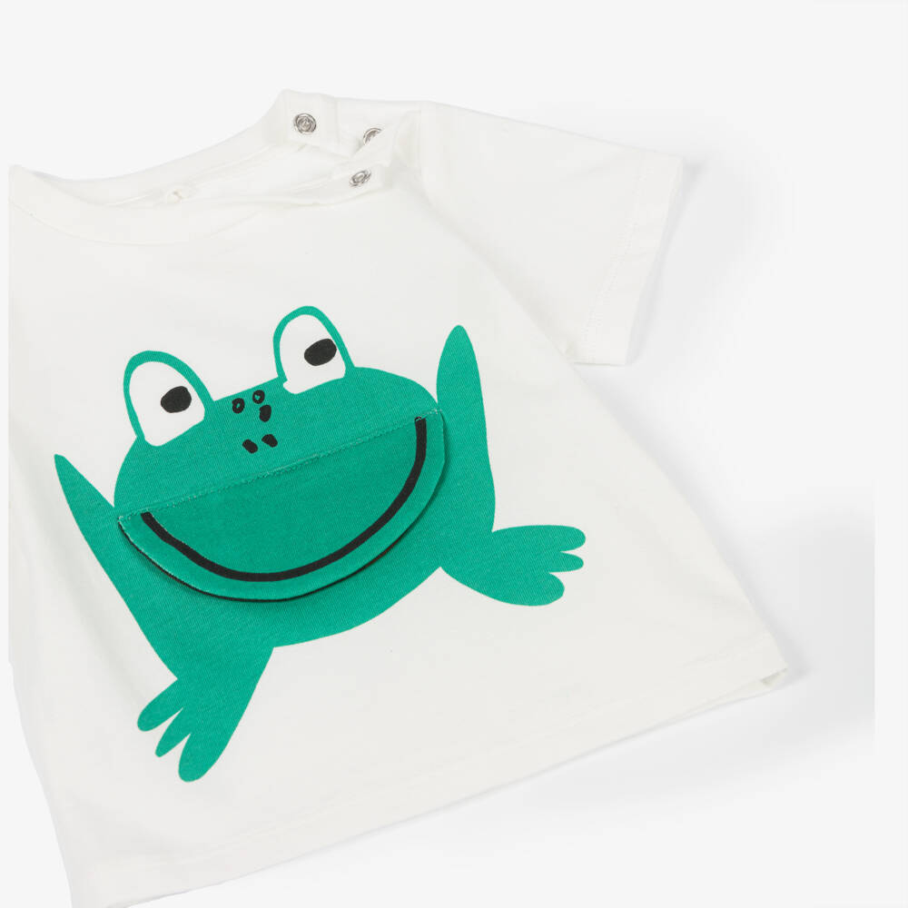 Stella McCartney Kids-Boys Ivory Frog Cotton Tee | Childrensalon Outlet