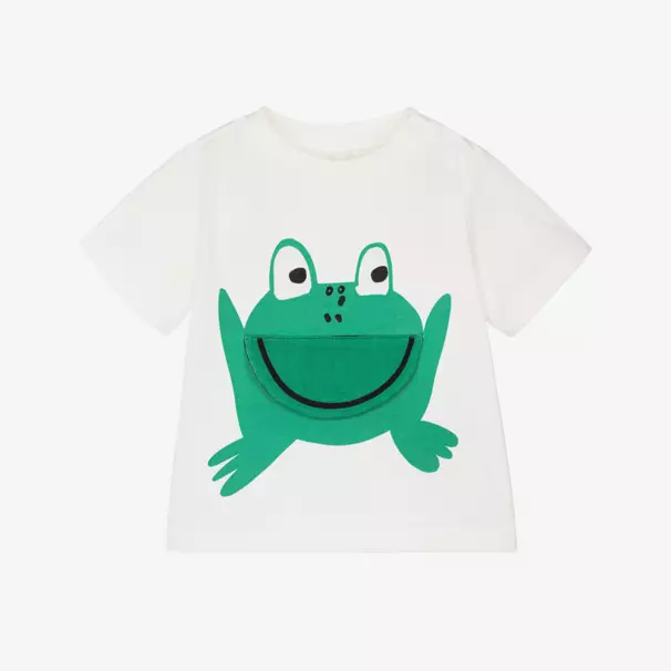 Stella McCartney Kids-Boys Ivory Frog Cotton Tee | Childrensalon Outlet