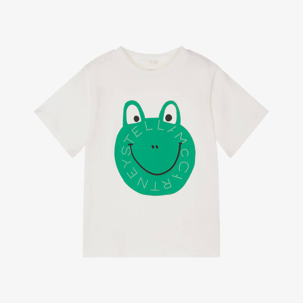 Stella McCartney Kids-Boys Ivory Frog Cotton Tee | Childrensalon Outlet