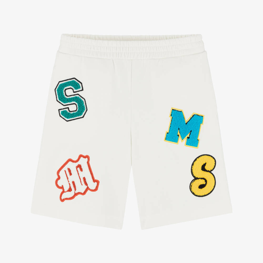 Stella McCartney Kids-Кремовые спортивные шорты для мальчиков из джерси | Childrensalon Outlet