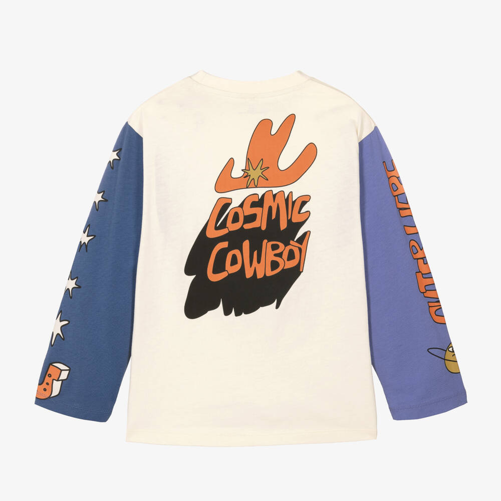 Stella McCartney Kids-Boys Ivory Long Sleeve T-Shirt | Childrensalon Outlet