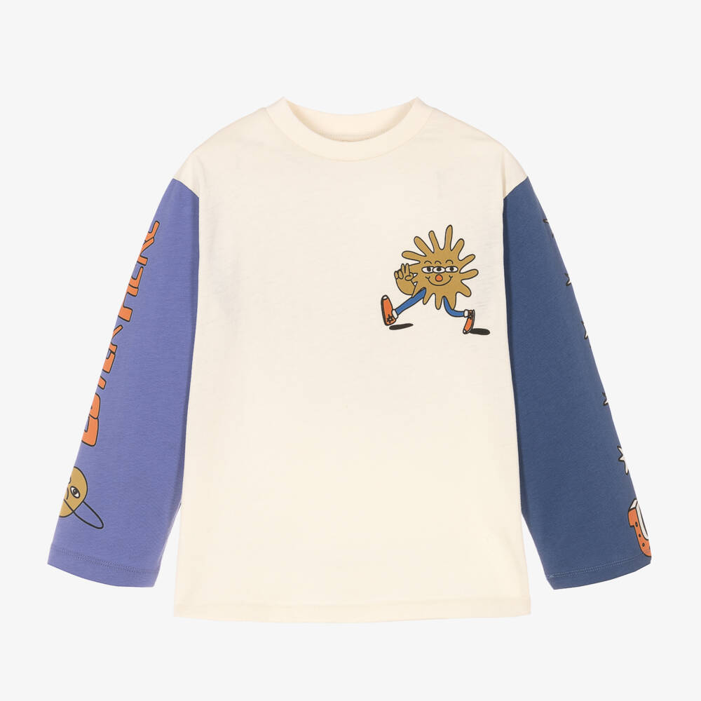 Stella McCartney Kids-Boys Ivory Long Sleeve T-Shirt | Childrensalon Outlet