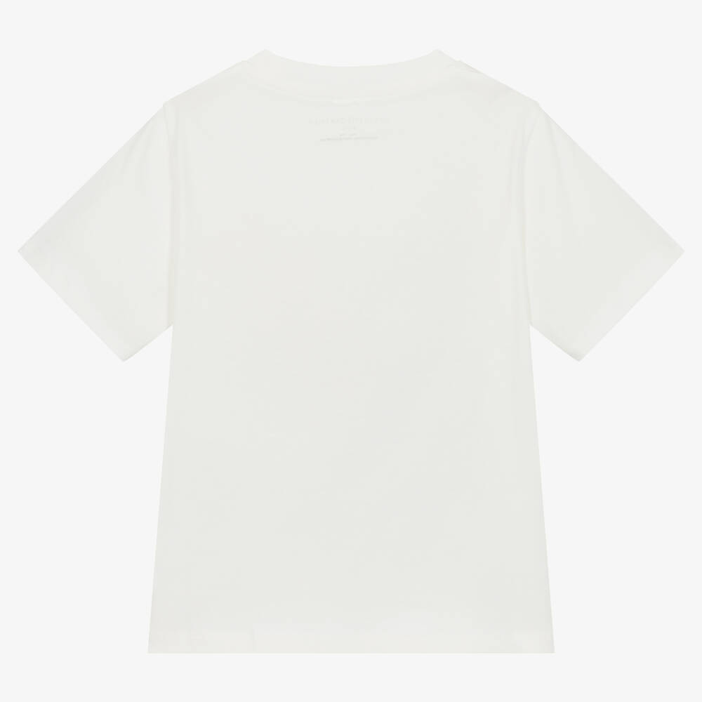 Stella McCartney Kids-Boys Ivory Organic Cotton Bear T-Shirt | Childrensalon Outlet