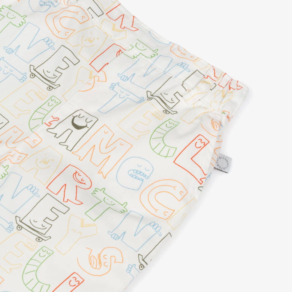 Stella McCartney Kids-Кремовые поплиновые брюки для мальчиков | Childrensalon Outlet