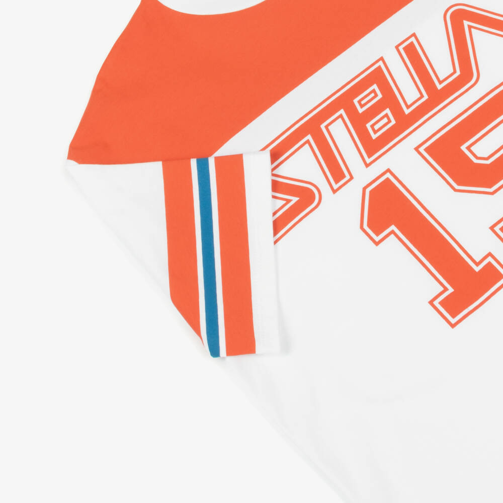 Stella McCartney Kids-Boys Ivory & Scarlet Logo Tee | Childrensalon Outlet