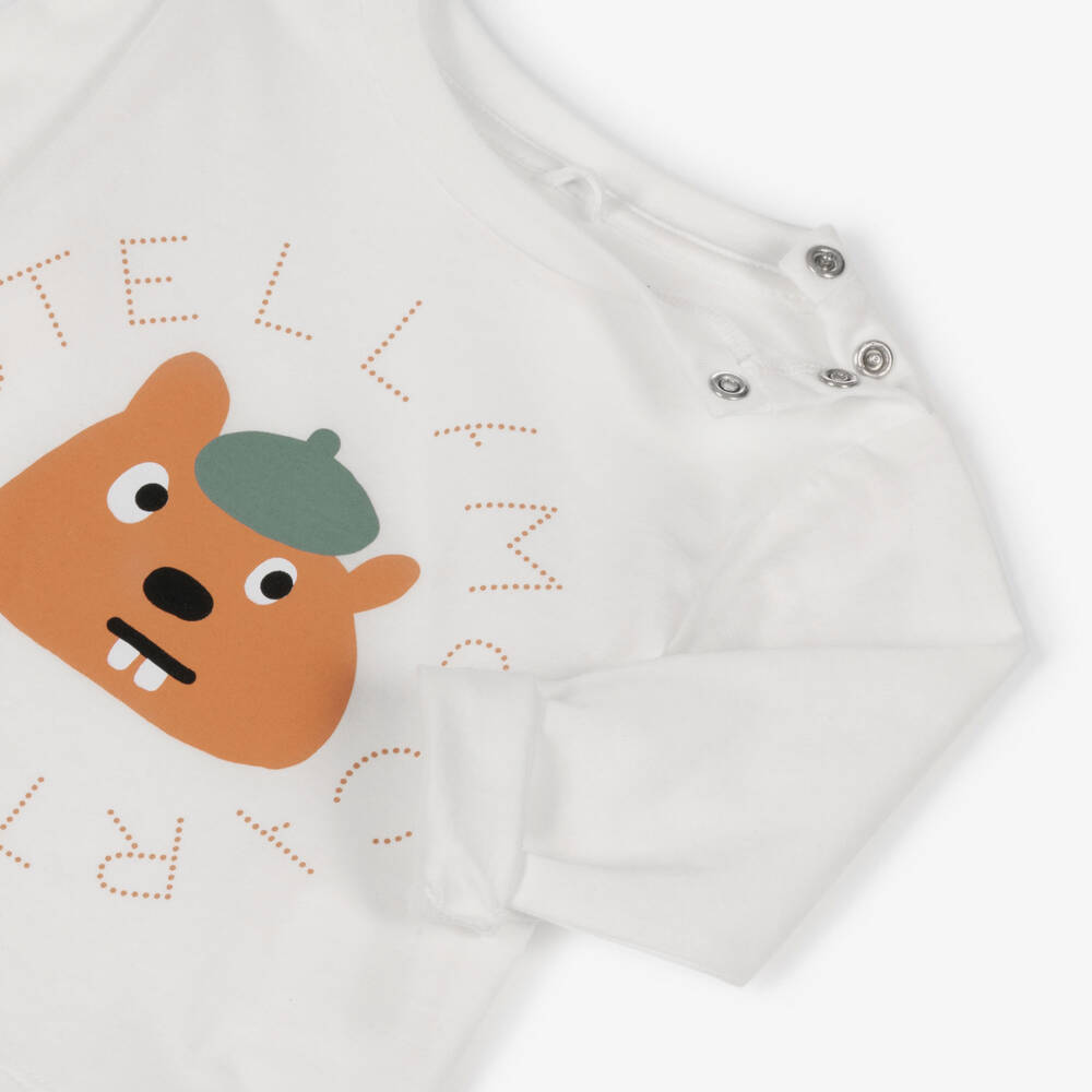 Stella McCartney Kids-Boys Ivory Squirrel Cotton Top | Childrensalon Outlet