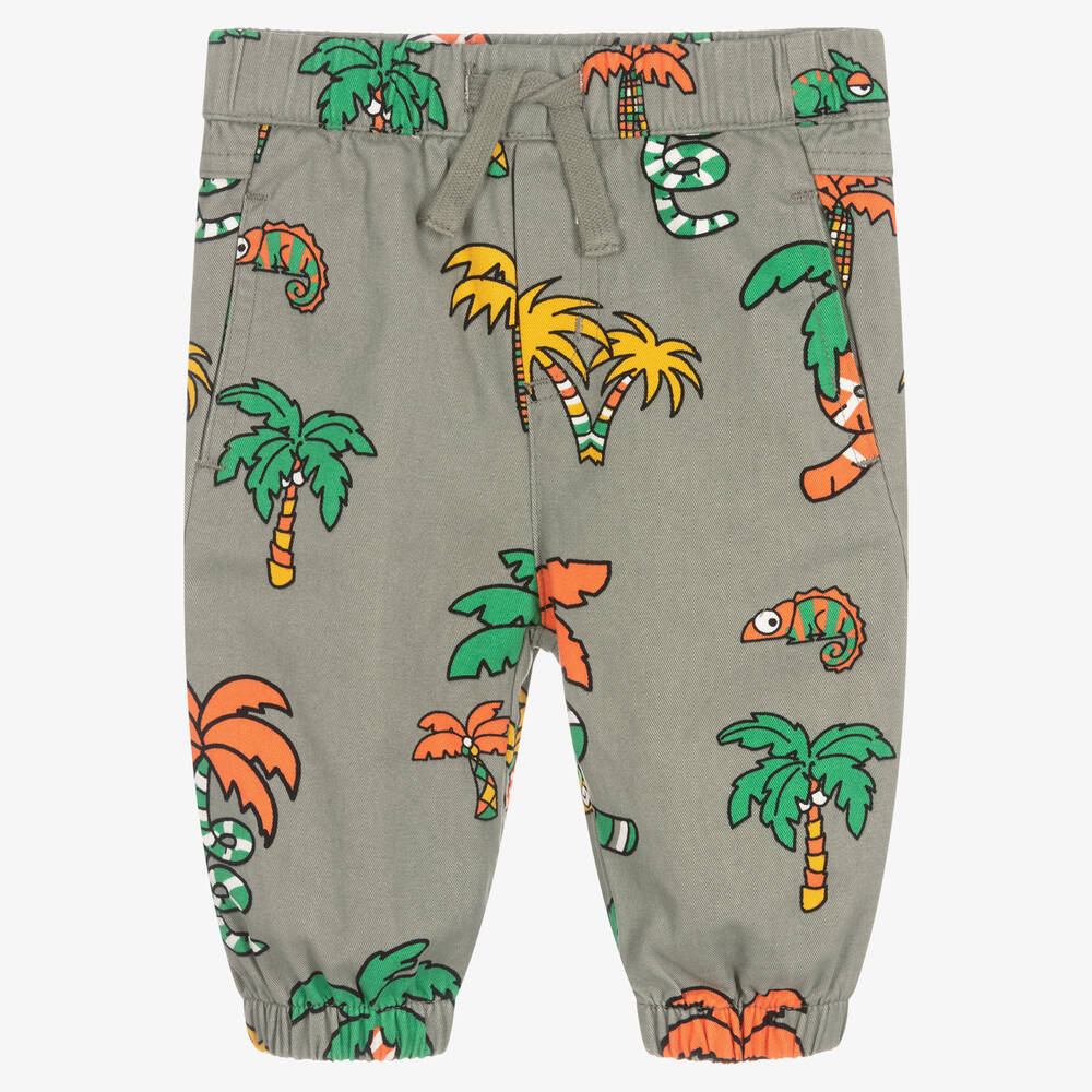 Stella McCartney Kids - Khakigrüne Hose mit Dschungel-Print | Childrensalon