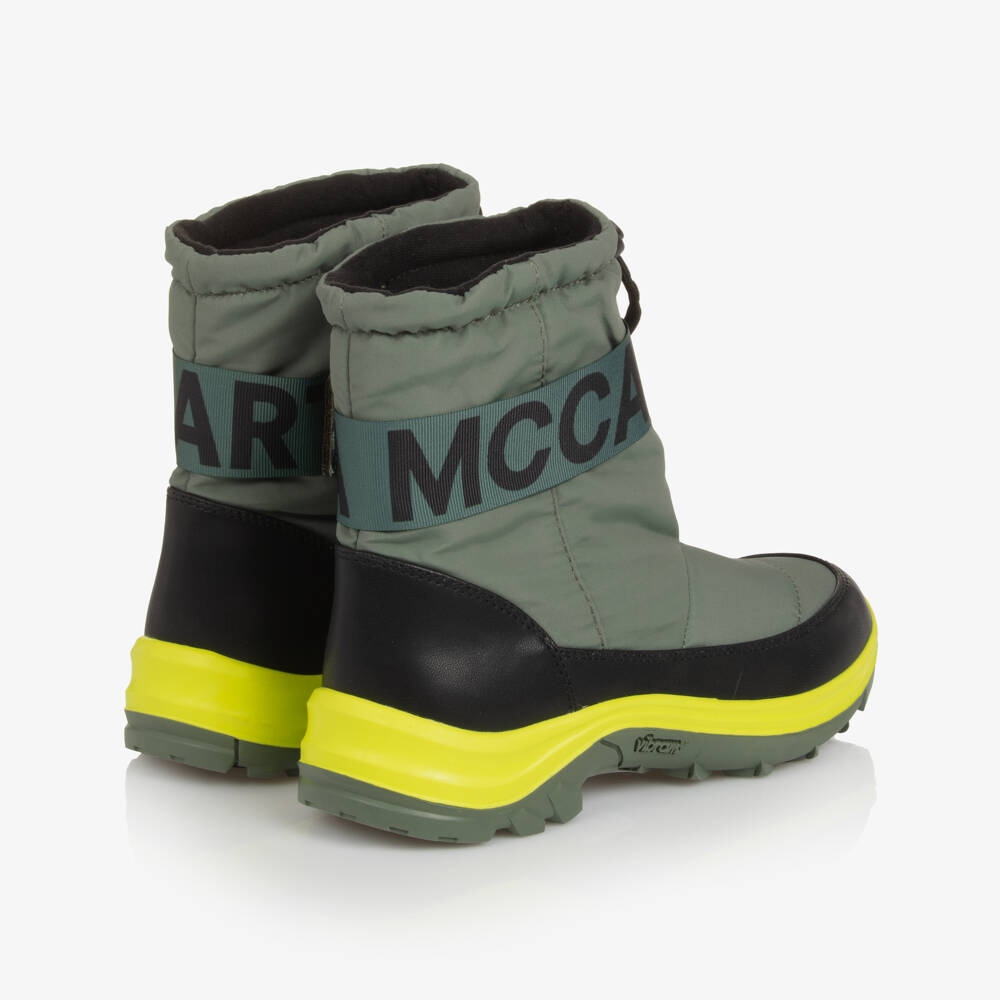 Stella McCartney Kids-Boys Khaki Green Vibram Snow Boots | Childrensalon Outlet