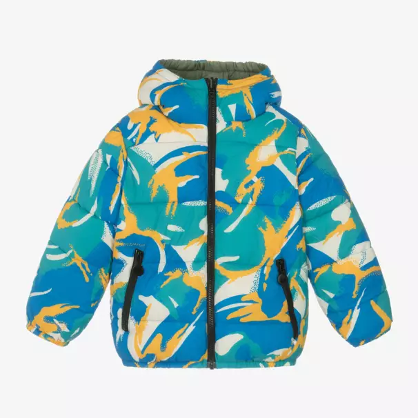 Stella McCartney Kids-Boys Khaki Reversible Hooded Jacket | Childrensalon Outlet