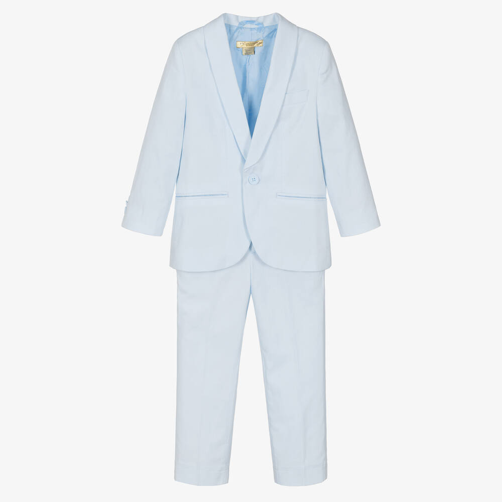 Stella McCartney Kids - Boys Light Blue 2 Piece Cotton Suit | Childrensalon