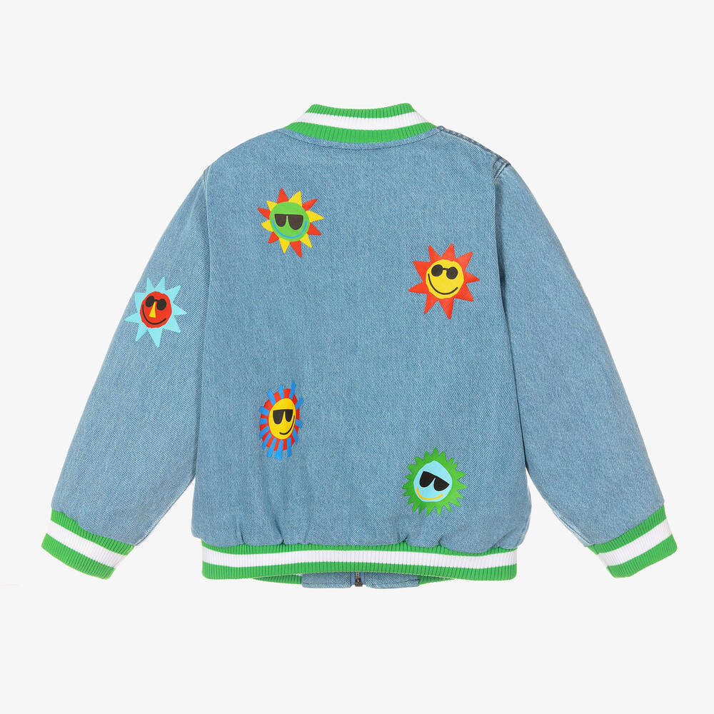 Stella McCartney Kids-Boys Light Blue Denim Bomber Jacket | Childrensalon Outlet