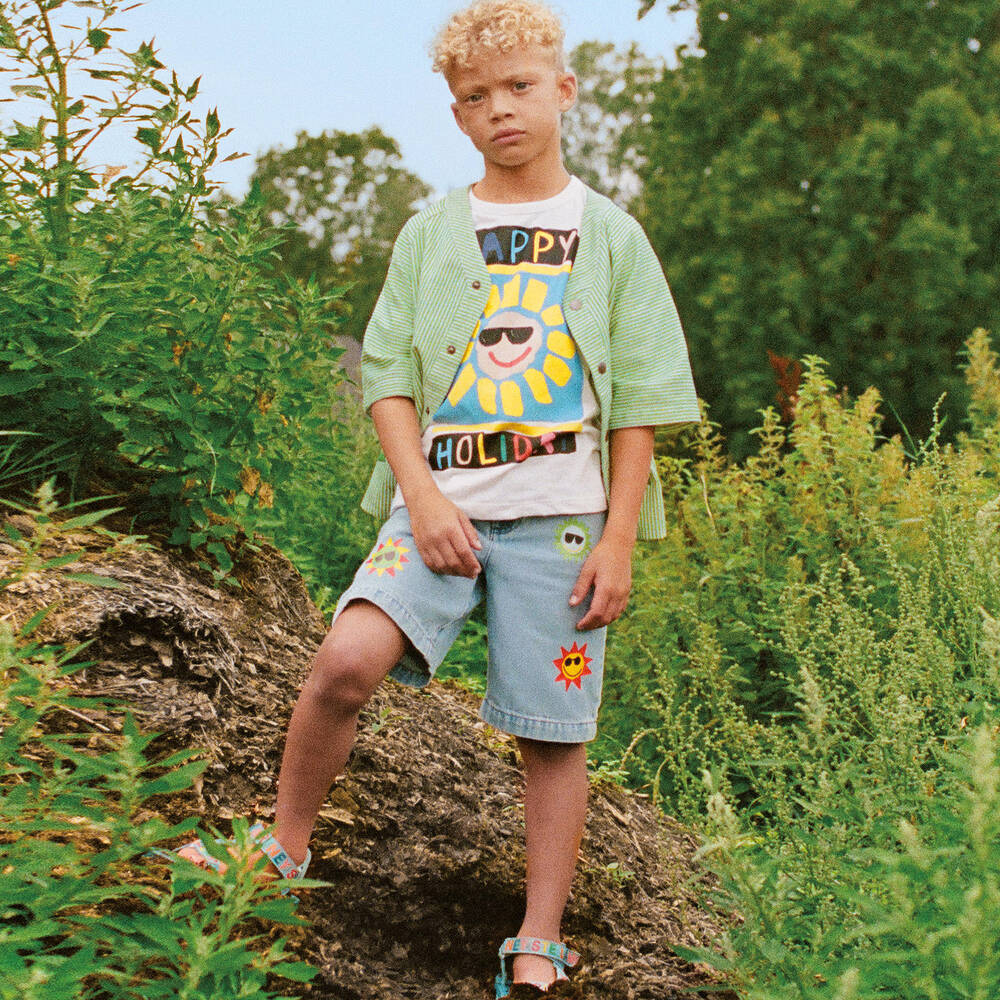 Stella McCartney Kids Boys Light Blue Denim Shorts Childrensalon Outlet