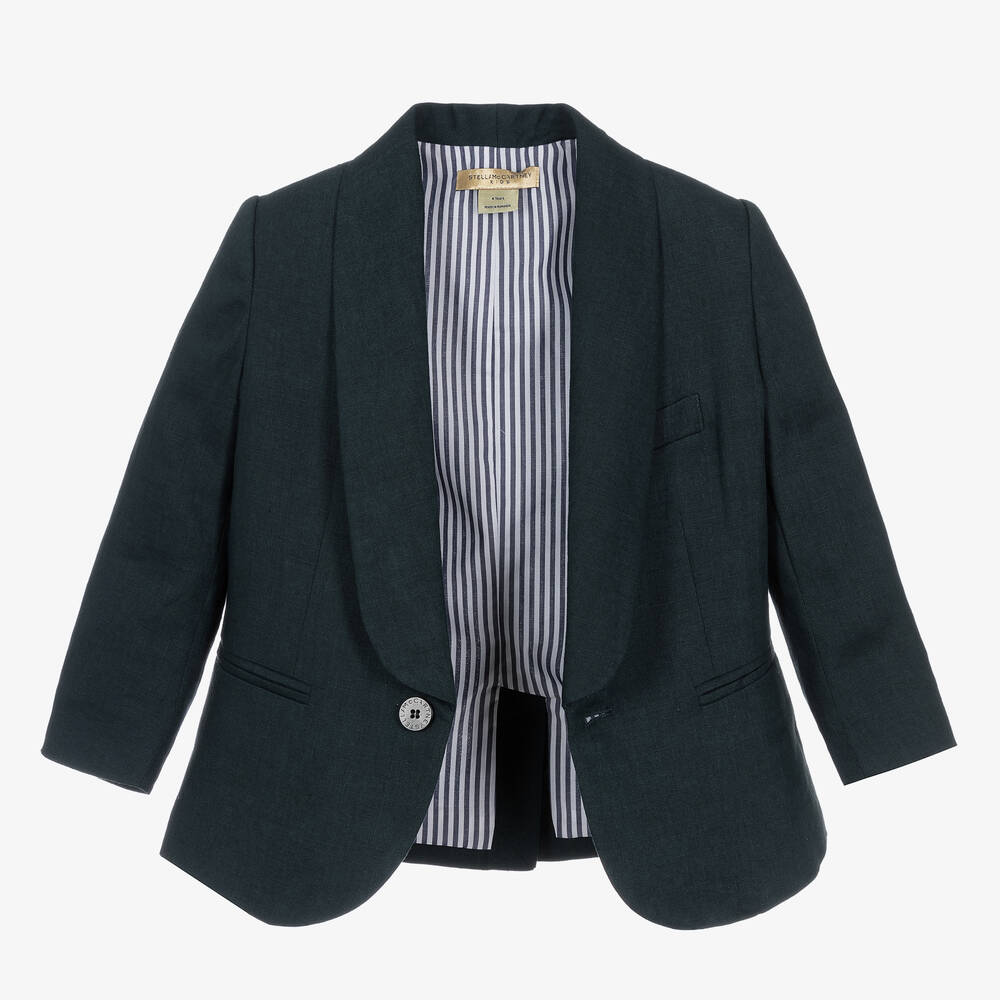 Stella McCartney Kids-بليزر كتان لون كحلي للأولاد | Childrensalon Outlet
