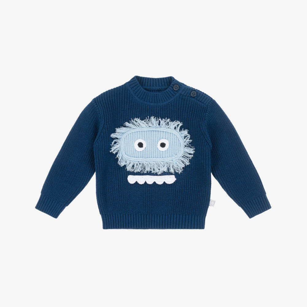 Stella McCartney Kids-Уютный синий свитер Yeti для мальчиков | Childrensalon Outlet