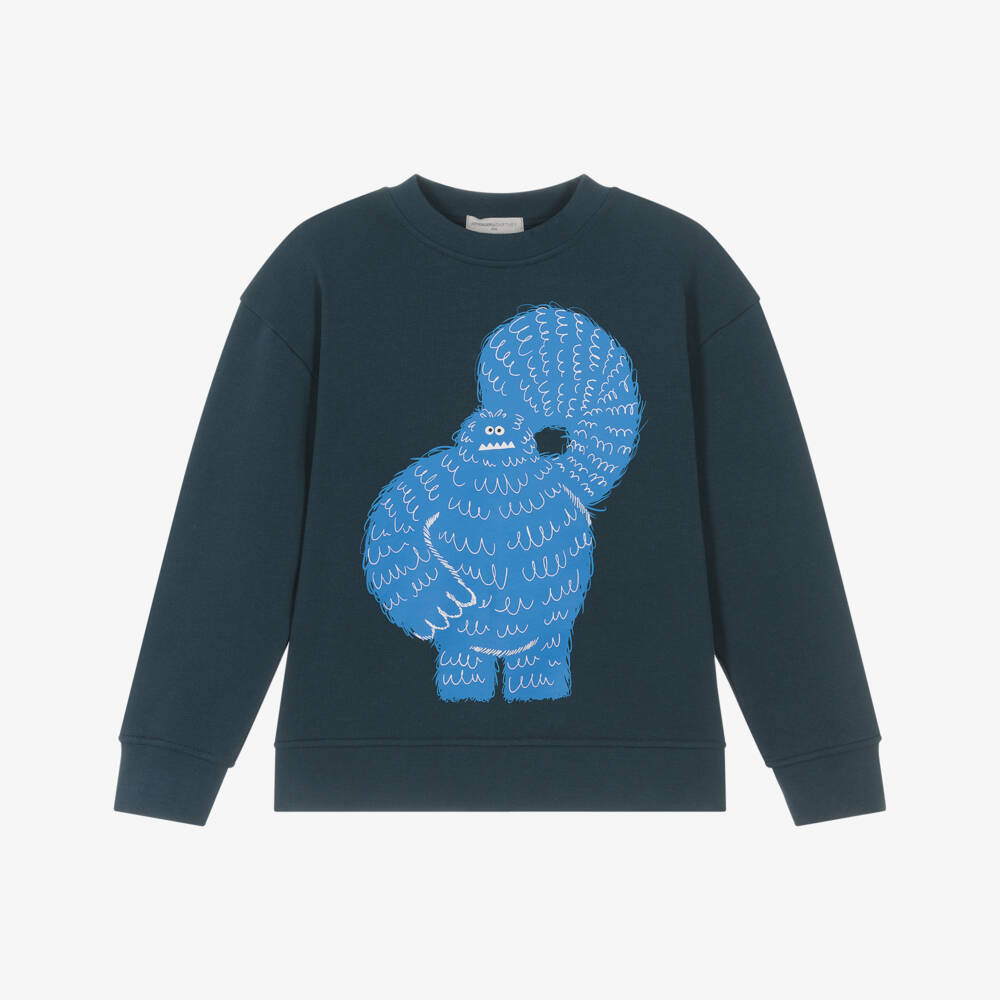 Stella McCartney Kids-Boys Navy Blue Yeti Sweatshirt | Childrensalon Outlet