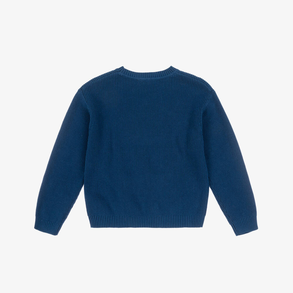 Stella McCartney Kids-Boys Navy Yeti Cotton Sweater | Childrensalon Outlet