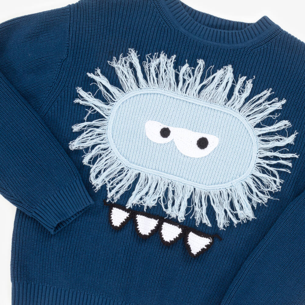 Stella McCartney Kids-Boys Navy Yeti Cotton Sweater | Childrensalon Outlet