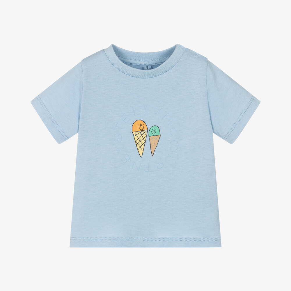 Stella McCartney Kids-Boys Ocean Blue Cotton Tee | Childrensalon Outlet