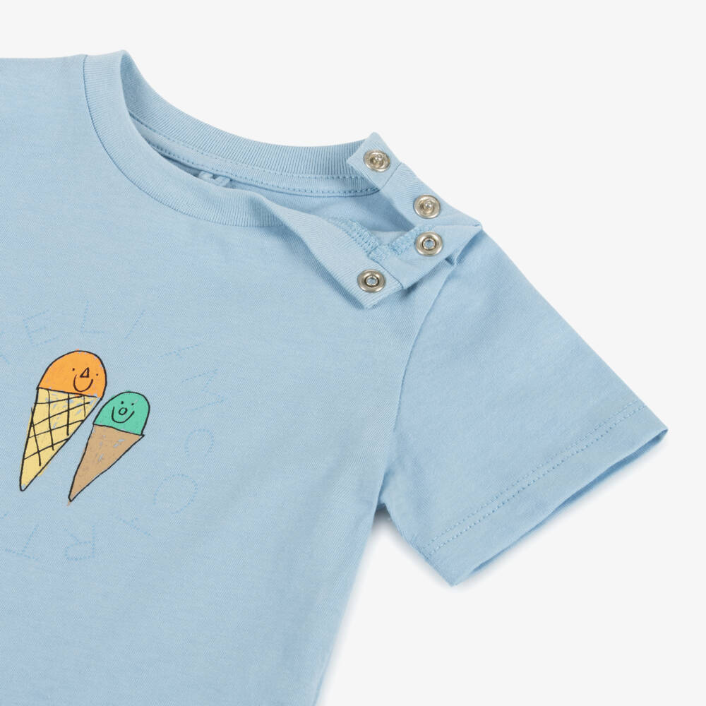 Stella McCartney Kids-Boys Ocean Blue Cotton Tee | Childrensalon Outlet