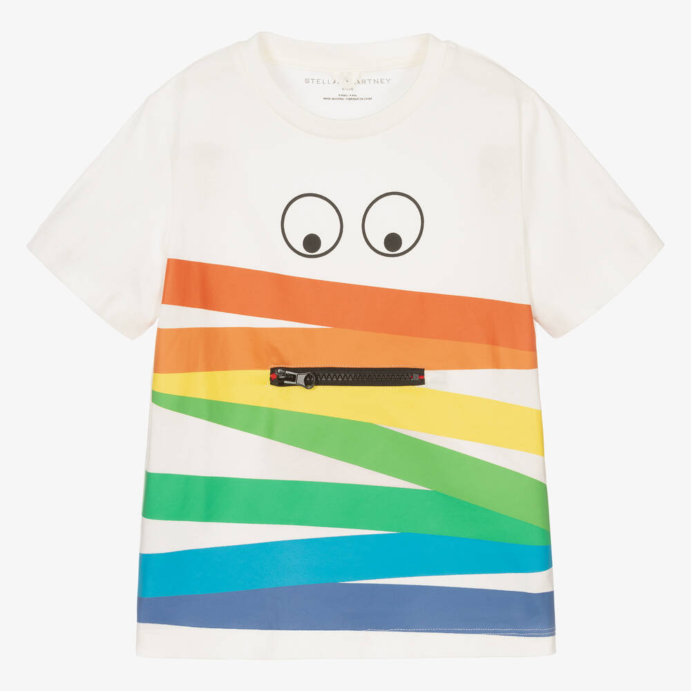 Stella McCartney Kids - Rohweißes Baumwoll-T-Shirt (J) | Childrensalon