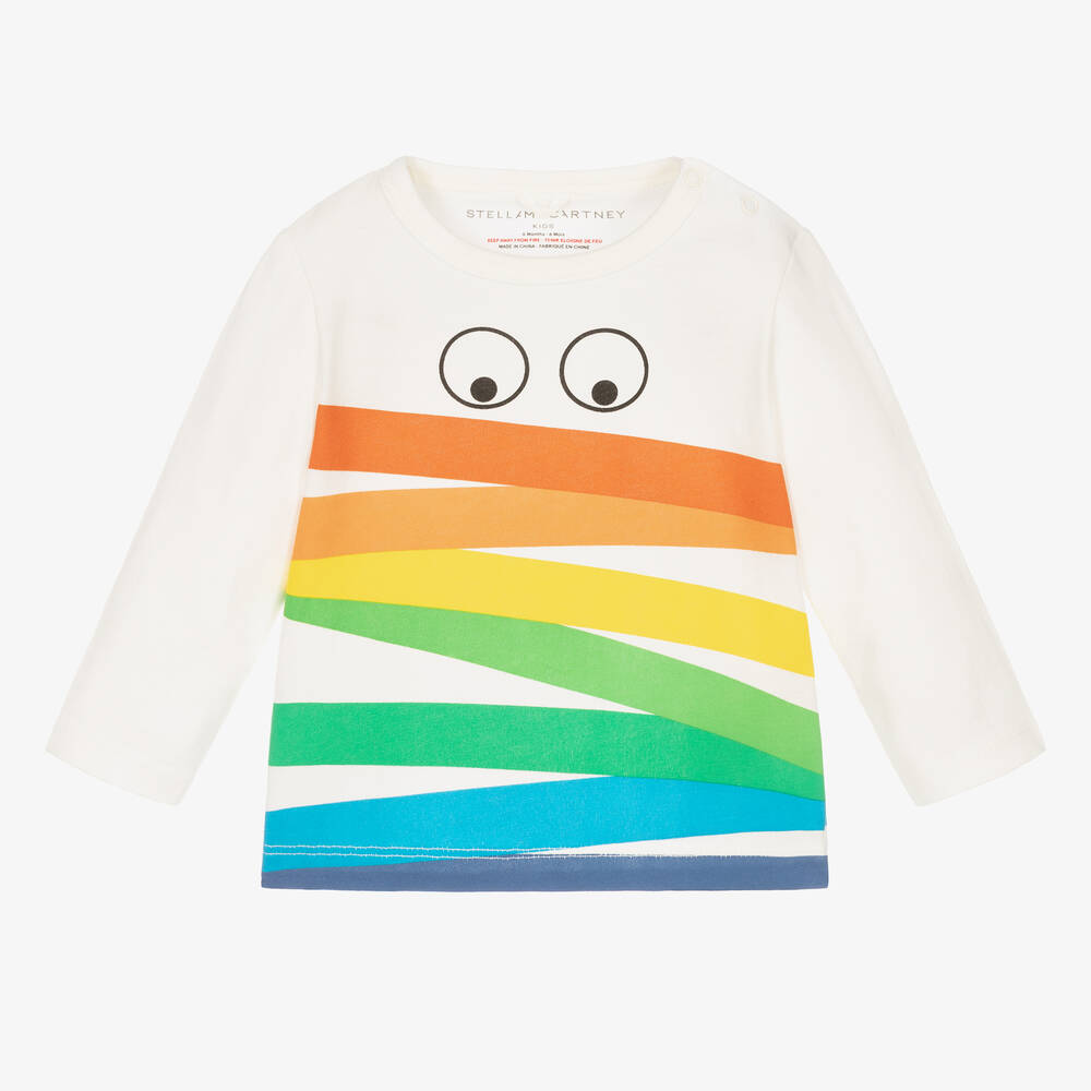 Stella McCartney Kids - Серо-белый хлопковый топ для мальчиков | Childrensalon