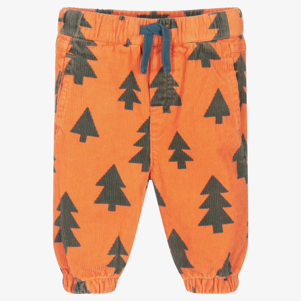 Stella McCartney Kids - Boys Orange Cotton Corduroy Trousers | Childrensalon