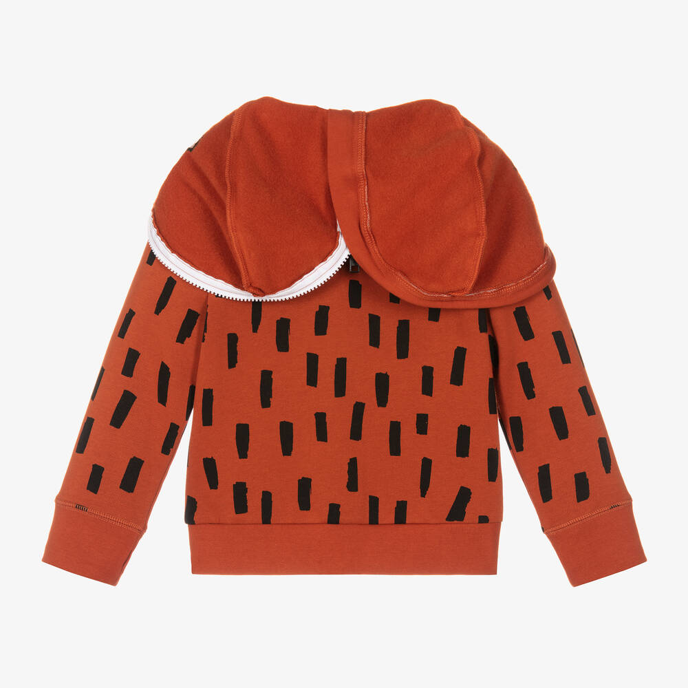 Stella McCartney Kids-Boys Orange Fox Zip-Up Hoodie | Childrensalon Outlet