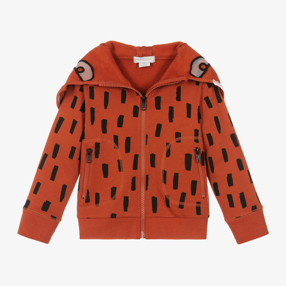 Stella McCartney Kids-Boys Orange Fox Zip-Up Hoodie | Childrensalon Outlet